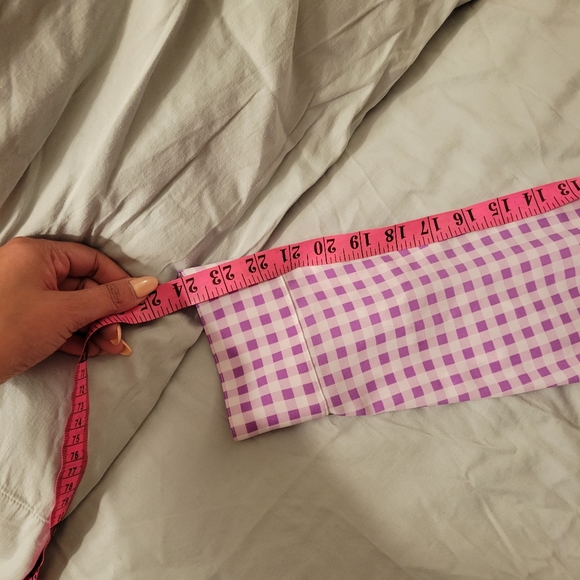 Purple gingham button down shirt Express Size small - Picture 3 of 6